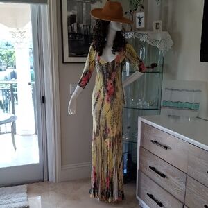 Elegant Yellow Floral Maxi Dress